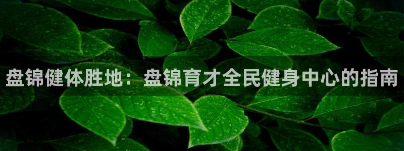 尊龙登录：盘锦健体胜地：盘锦育才全民健身中心的指南