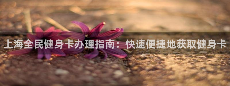 尊龙ag旗舰厅官网官方入口：上海全民健身卡办理指南：快速